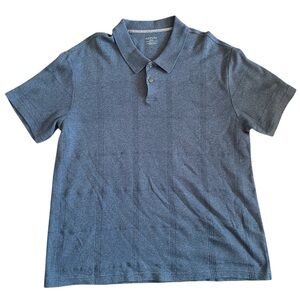 Mens blue cotton polo shirt